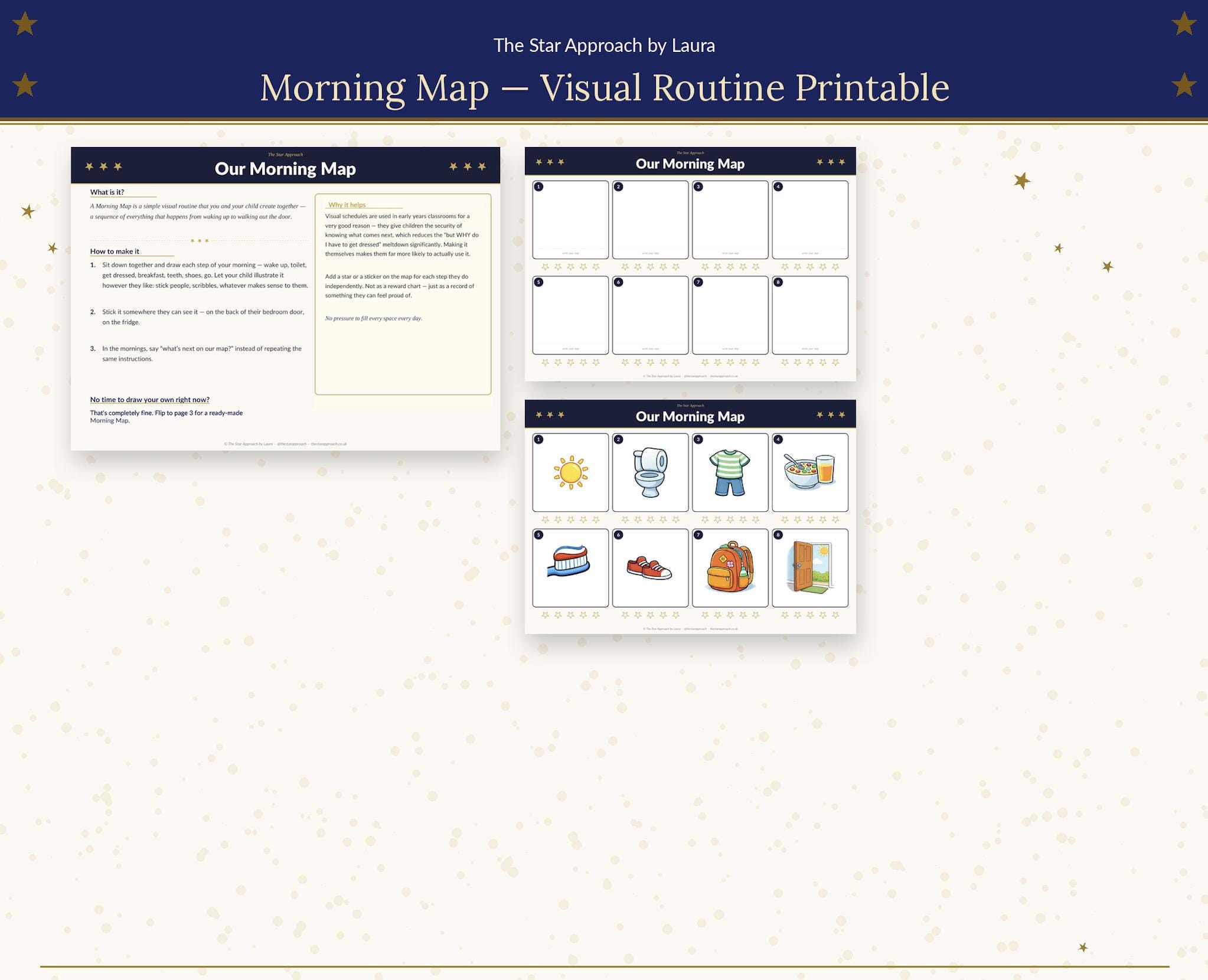 Morning Map - Visual Morning Routine Chart for Little Ones - Instant ...
