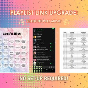 Complemento de enlace a lista de reproducción de Music Bingo / Lista de reproducción de Spotify lista para usar / Compatible con cartones de bingo personalizados / Actualización de eventos
