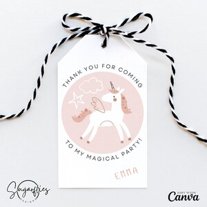 Unicorn Birthday Party Tags, Unicorn Party Invite, Unicorn Template, Personalized Unicorn Invite, Girls Unicorn Invitation