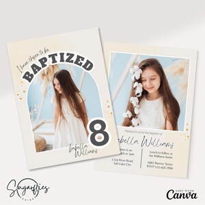 LDS baptism invitation, LDS baptism announcement, baptism card, baptism invite, baptism party, editable baptism template, digital download