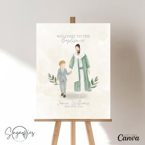 Watercolor LDS Baptism Welcome Sign, Boys Baptism Sign, Custom Baptism print, LDS Baptism Printable Sign, Digital Download, 8x10 16x20