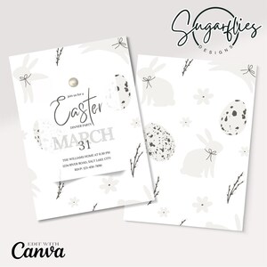 Convite de Páscoa, Cartão de Páscoa, Convite de Páscoa, Festa de Páscoa, Modelo editável, Download digital, Celebração de Páscoa, Cartão de Páscoa para impressão