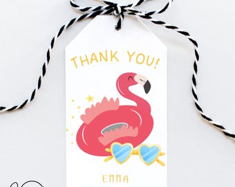 Etichette per feste di compleanno in piscina, festa in piscina, compleanno di una ragazza, etichette regalo, download digitale, etichette per bomboniere per feste in piscina, etichette di ringraziamento, modello Canva