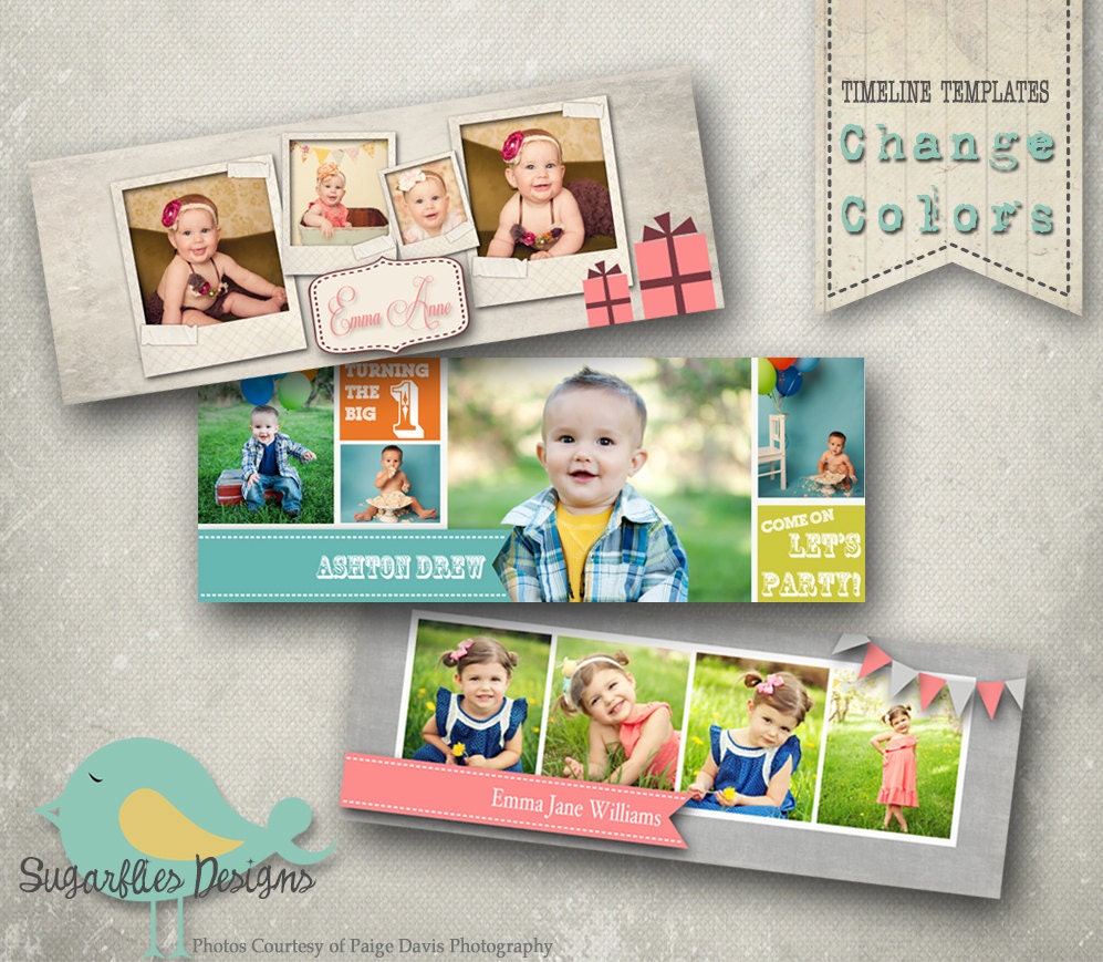 Birthday Facebook Timeline Templates Timeline 3 Pack Etsy
