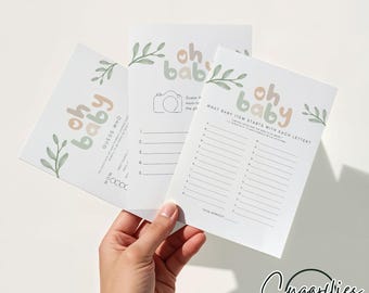 Baby Shower Game Bundle, Minimalist Baby Shower Games, Gender Neutral Baby Shower, Modern Baby Shower Games, Editable Template, Printable