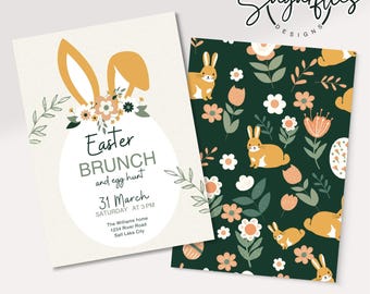 Easter Invitation, Easter Card, Easter Invite, Easter Party, Editable Template, Digital Download, Easter Celebration, Printable Easter Card