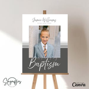 Boys LDS Baptism Welcome Sign, Baptism Invitation, Custom Baptism Invite, LDS Baptism, Baptism Printable Sign, Digital Download, 8x10 16x20