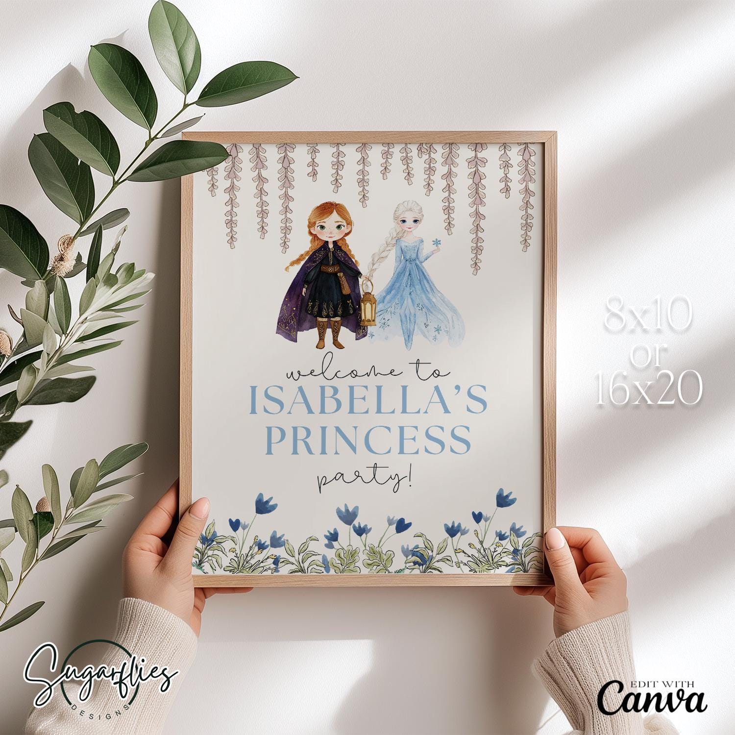 Frozen Birthday Welcome Sign, Frozen Party, Elsa and Anna, Frozen ...