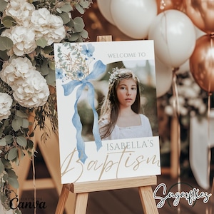 Bow LDS Baptism Welcome Sign, Baptism Invitation, Custom Baptism Invite, LDS Baptism, Baptism Printable Sign, Digital Download, 8x10 16x20