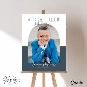 Boy LDS Baptism Welcome Sign, Baptism Invitation, Custom Baptism Invite, LDS Baptism, Baptism Printable Sign, Digital Download, 8x10 16x20