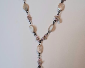 Mother of Pearl Y  Drop 18" Necklace ND510