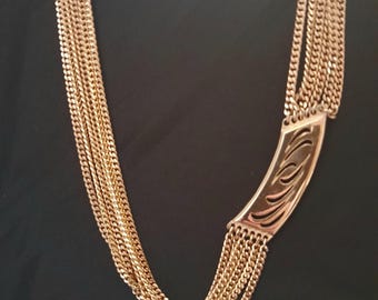 NE502 Vintage 6 Strand Gokdtone Necklace