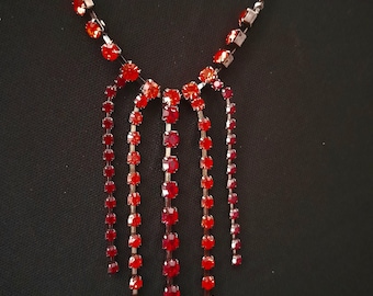 ND503 Red Rhinestone DanglingNecklace