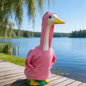 Porch Goose Hoodie Outfit – Clothing for 23" Goose Statue – Fun Outdoor Decor Accessory