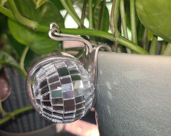 Handcrafted Silverware Snail Planter Buddy with Disco Ball Shell