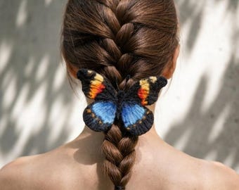 Black Butterfly Hair Clip, Brooch, Gothic Accessory, Gift For Her