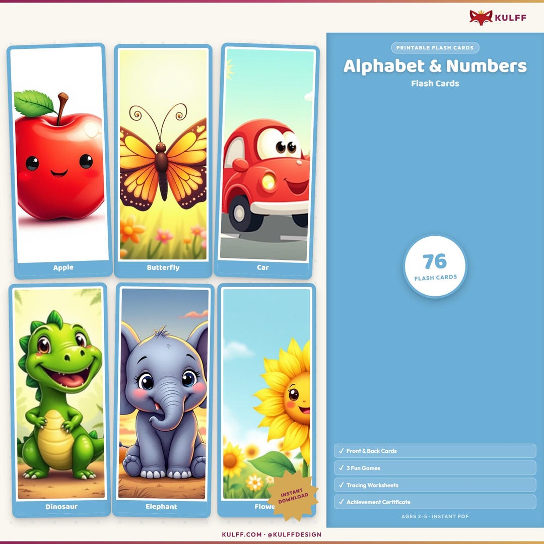 Printable Alphabet & Numbers Flash Cards | Montessori Phonics, Abcs, 1 ...