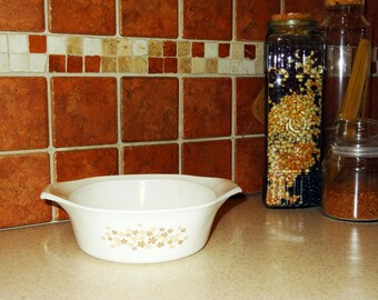 Vintage Saucepan 1 Qt. Brown Daisies by LIBBEY ***SHIPPING INCLUDED***