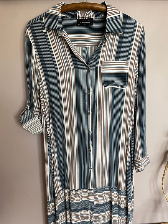 Vintage Striped Button Down Dress - image 7