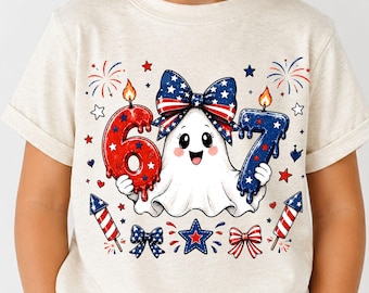 67e verjaardag patriottische geest PNG, Amerika 250 jaar png, Fourth of July verjaardag shirtontwerp, sublimatie VS