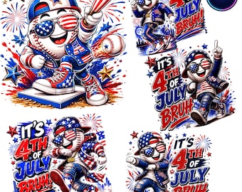 Paquete PNG "Es el 4 de julio, colega", diseño de sublimación de béisbol patriótico, PNG de camiseta divertida para niños del Día de la Independencia, gráfico de fuegos artificiales de EE. UU.