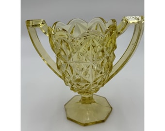 Vintage tiffin-Franciscan Williamsburg Banana Yellow Glass w/handles