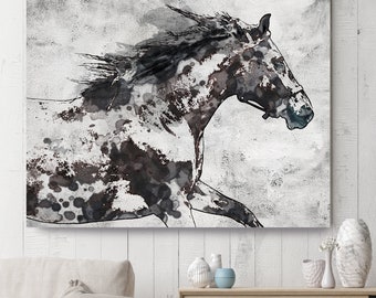 Bay Horse Canvas Art, Horse Painting, Giclee on Canvas, Horse Art, Horse Painting, Horse Print, Rustic Horse, Horse Art, Horse canvas Art