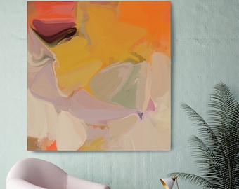 Degree of independence Abstract Yellow Orange Original Painting, Contemporary art, Abstract Yellow Painting Print