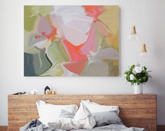 First Look, Original Art, Abstract, Trending Now, Modern, Contemporary, Irena Orlov, Flow Painting, Large Canvas Print, Coral Abstract