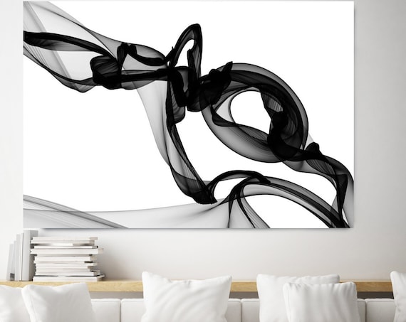Minimalist Black and White,Abstract Painting Black and White Art, Large Painting on Canvas, BW Modern Art, Black, white Canvas Art Print