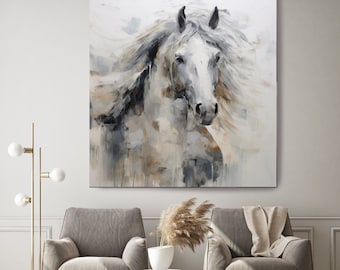 Wild Spirit Equestrian Portrait 2, Canvas Art, Horse Painting, Horse Painting, Impressionist Horse Painting Print, Rustic Horse canvas Art