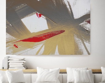 Golden Aura Abstract Art, Gold Abstract Painting, Large Gold Abstract Art Painting,Huge Wall Art Oversized Canvas Art Print Size up to 80"