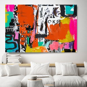 Graffiti Abstract Canvas, Street Art, Street Art Painting Print on Canvas, Large Canvas Print, Urban Artwork Canvas Print, The daily dose