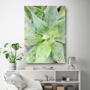 Rustic Succulent 1. SUCCULENT Watercolor Wall Art, Watercolor CANVAS Prints, Succulent Flower Artwork up to 72" by Irena Orlov