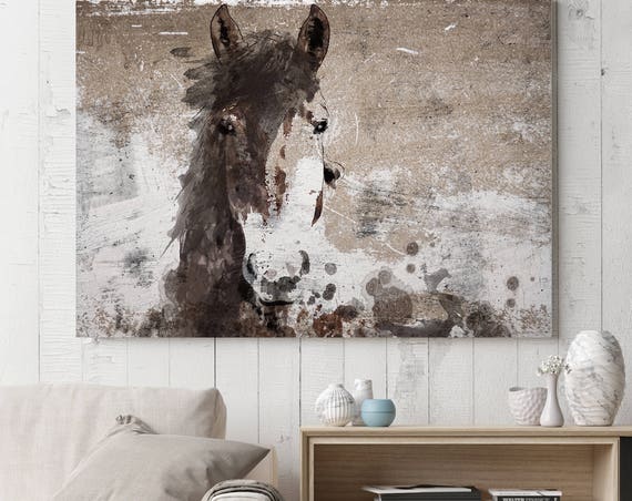 Roy Moore Horse, Rustic Brown Horse Print, Rustic Horse Picture, Animal Canvas Wall Art, Extra Large Horse Wall Art, Horse Canvas Wall Art
