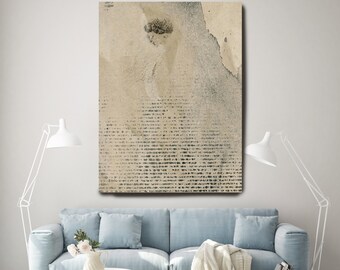 Woman Portrait Canvas Print, Textured Giclee, Figurative Wall Art