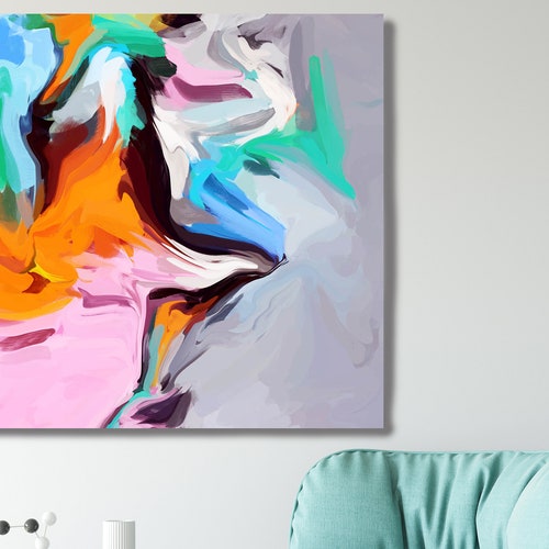 Live in Joy. Orange Gray shops Abstract Painting / Abstract Painting / Modern Art / Contemporary Art / Flow Abstract Painting/ Orange Canvas Print