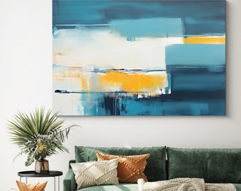 Zeegezichten in de tijd-4/Abstract strand canvas print, oceaan muur kunst, abstract strand canvas print, strand muur kunst woonkamer decor, kantoorkunst