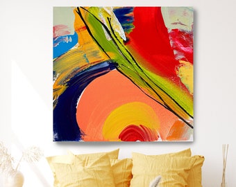 Joyful Modernist Abstraction 3, Beautiful Abstract Art, Modern Wall Decor, Large Canvas Art Print, Mood Lifter