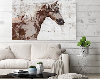 Gorgeous brown and white stallion. Horse Painting Horse Home Decor Horse Canvas Horse Canvas Art Horse Print Horse Horse Wall Decor