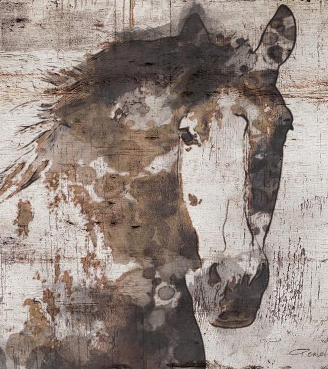 Natural Rustic Horse Art Print on Canvas Horse Art Etsy