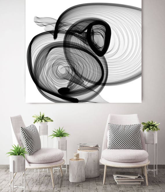 ORL-5693 Industrial feel 2015-01-07-9. New Media Abstract Black and White Canvas Art Print, Canvas Art Print up to 50" by Irena Orlov