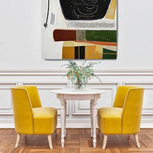 Formless Harmony-6, Black Yellow Canvas Print | Minimalist Abstract Painting | Yellow Black Abstraction Abstract  Art Abstract Canvas Print