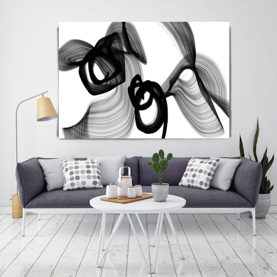 Abstract Expressionism in Black and White 27 Contemporary - Etsy