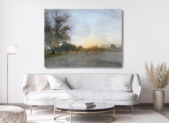 Rustic landscape painting, Nature Painting, Landscape Painting, Rustic landscape Canvas Print, Rural Landscape Art, In delightful evening