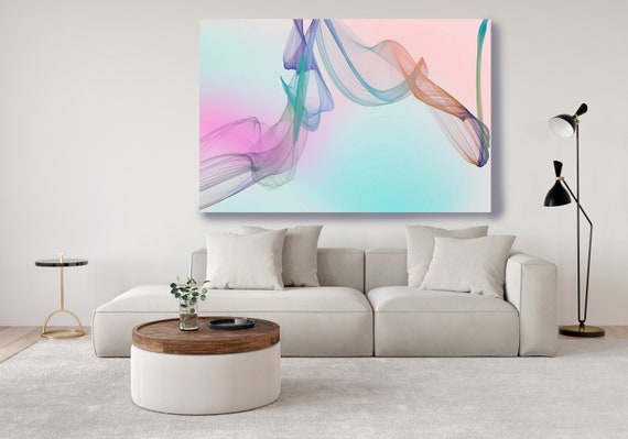 Extra Large Wall Art Pink Abstract Wall Art Contemporary Art Large Abstract Canvas Print, Modern Abstract, New Media Gradient, Minimalist