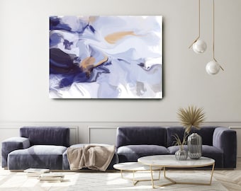 Pittura astratta Blu Pittura astratta Arte astratta su tela Arte astratta Arte astratta Arte murale astratta Stampa astratta su tela, dipinta a mano contemporanea