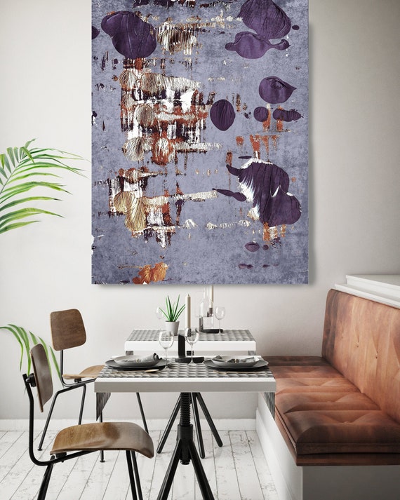 Purple Rustic 10 Gold Blue Abstract Painting  Modern Art Abstract Painting Extra Large Painting Extra Large Abstract Canvas Print