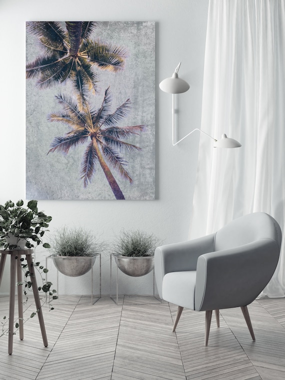 Palm Tree Art | Coastal Palms Art | Seaside Palms Canvas | Beach Palm Canvas | Palm Trees Wall Art | Coastal Living Art | Palm Leaves Canvas