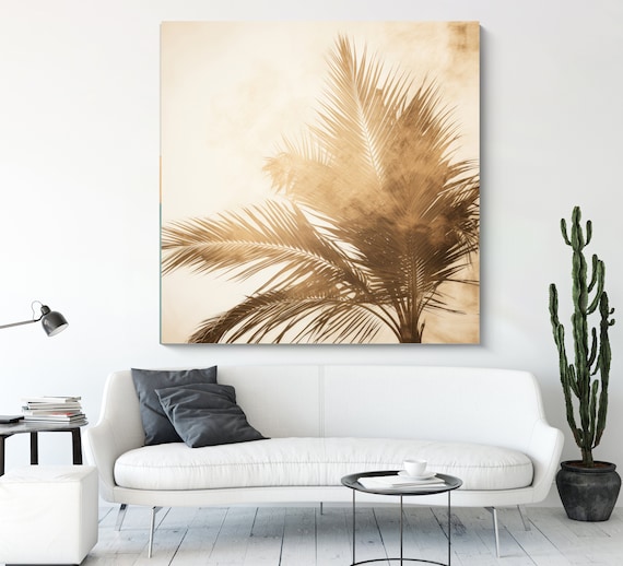 Sunset Serenity-11 Canvas Print | Abstract Tropical Canvas | Muted  Wall Decor | Contemporary Artwork |Palm Canvas Print